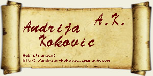 Andrija Koković vizit kartica